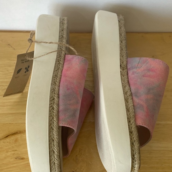 Cool Planet Steve Madde Juniper Pink/Blue Tie Dye Platform Slide Sandals Sz 8 - Picture 4 of 8